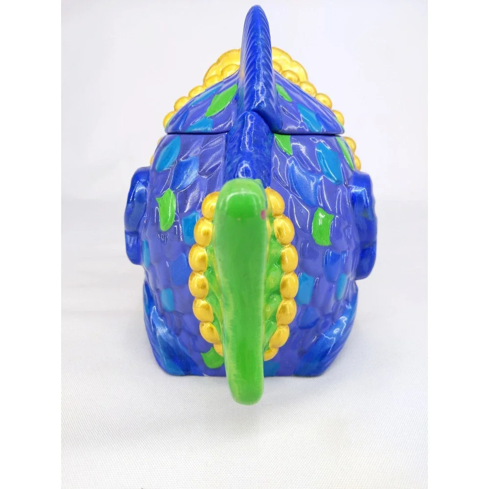 Katherine's Collection Kissing Fish Jar Blue Whimsical Ceramic Lidded Canister